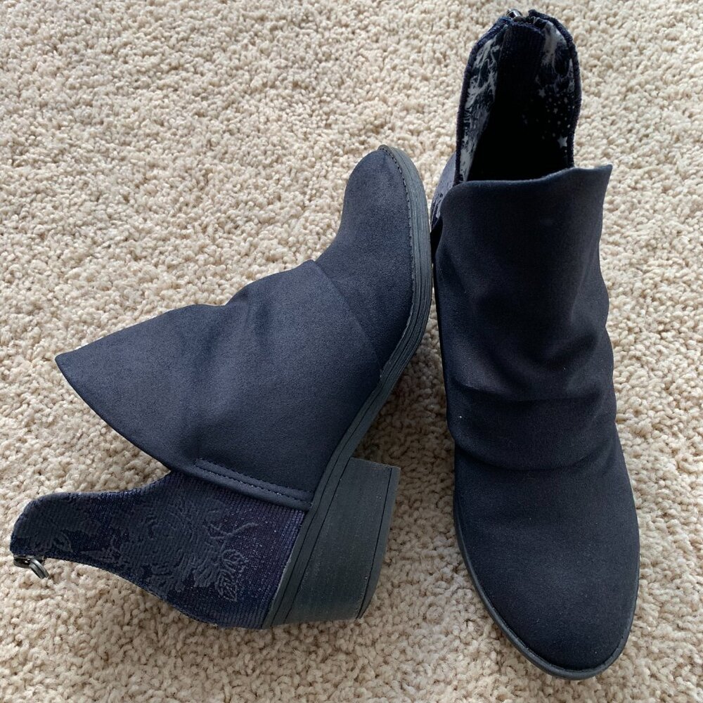 ✨ Blowfish Malibu Slouchy Floral Suede Ankle Boots – Stylish & Versatile! ✨